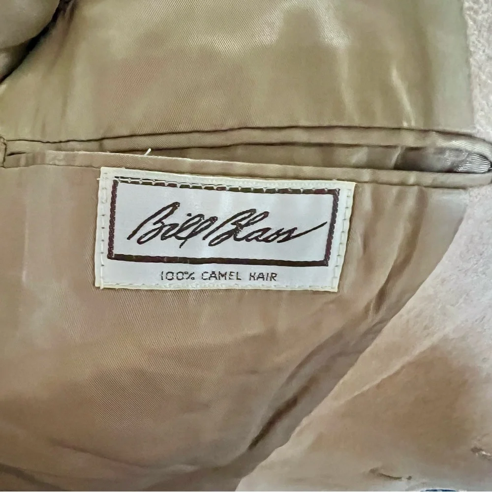 Bill Blass VTG 100% Camel Hair Wool Blazer Sport Coat Tan Size Large